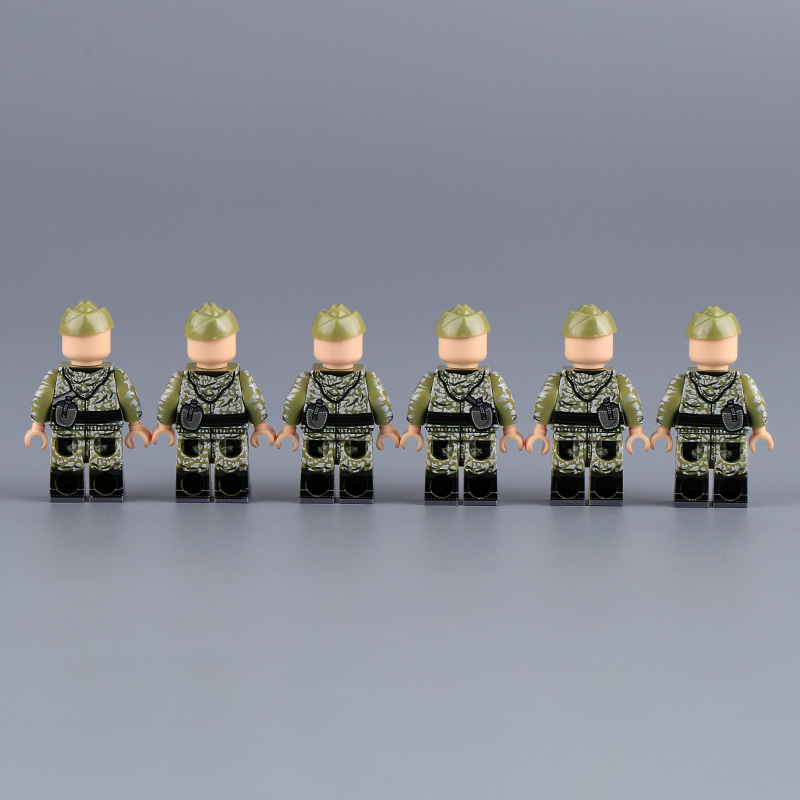 WW1 Military Amoeba Pattern Red Army Minifigs Building Blocks War Army Soviet Union Soldiers Weapon Gun Toys Boys Gifts