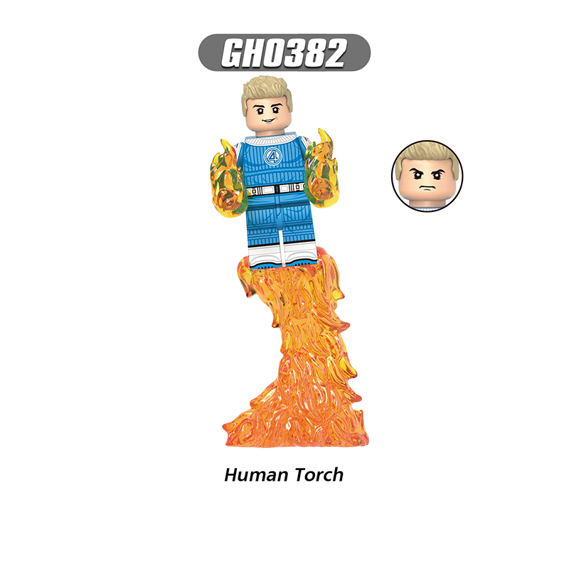 G0146 Marvel DC Fantastic Four Mister Fantastic Minifigs Action Figure Human Torch Building Blocks Annihilus Children Gifts Toys