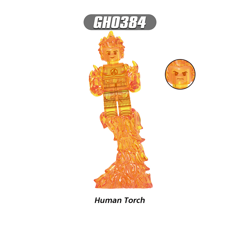 G0146 Marvel DC Fantastic Four Mister Fantastic Minifigs Action Figure Human Torch Building Blocks Annihilus Children Gifts Toys