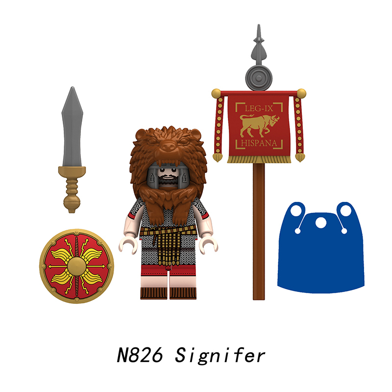N819-821 Medieval Series Ancient Roman Heavy Infantry Minifigs Building Blocks Centurion Tesserarius Weapon Sword Shield Toys Boys