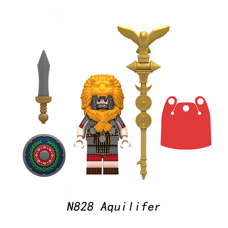 N819-821 Medieval Series Ancient Roman Heavy Infantry Minifigs Building Blocks Centurion Tesserarius Weapon Sword Shield Toys Boys