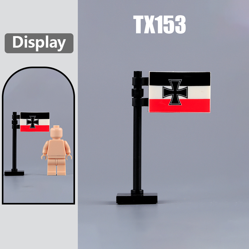 24PCS MOC Medieval National Flag Building Blocks American Kingdom British Gadsden Accessories DIY Bricks Toys Children Gift