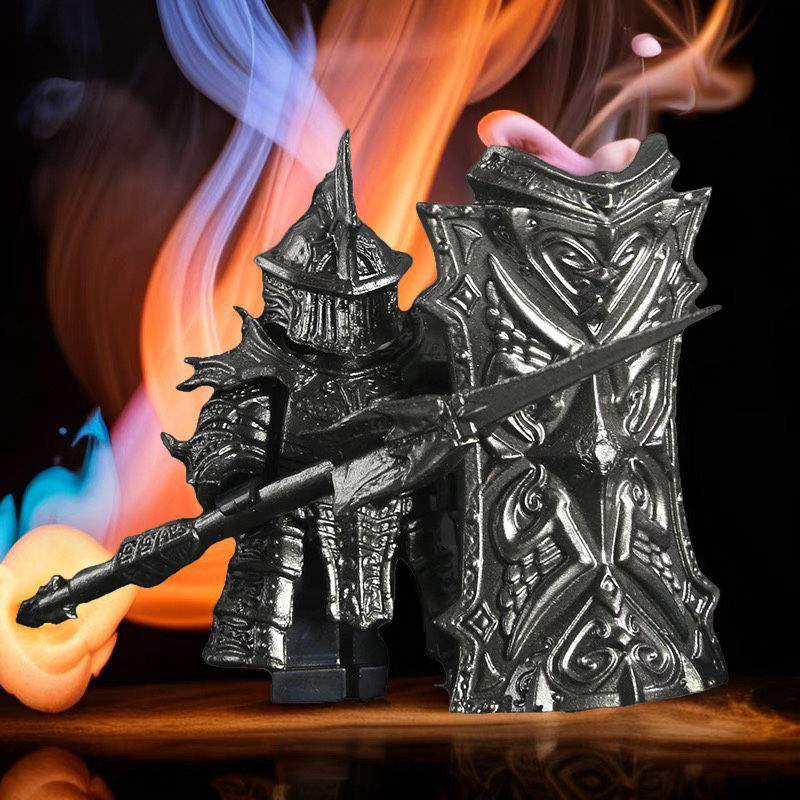 NL001 Medieval Heavy Armored Tower Knight Action Figures Silver Giant Building Blocks Demon's Souls Soldier Kids Toy Children
