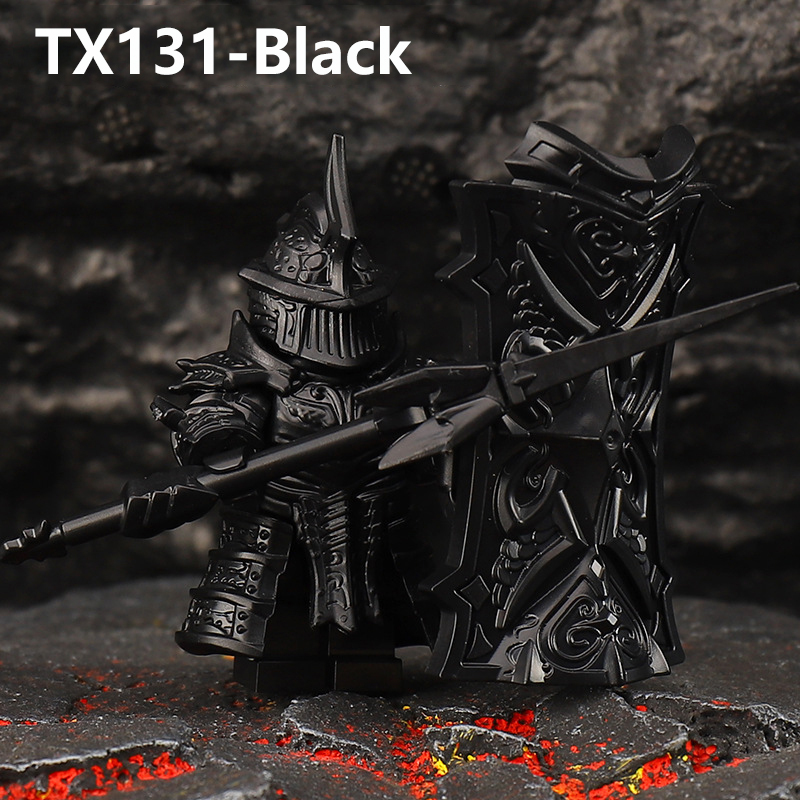 NL001 Medieval Heavy Armored Tower Knight Action Figures Silver Giant Building Blocks Demon's Souls Soldier Kids Toy Children