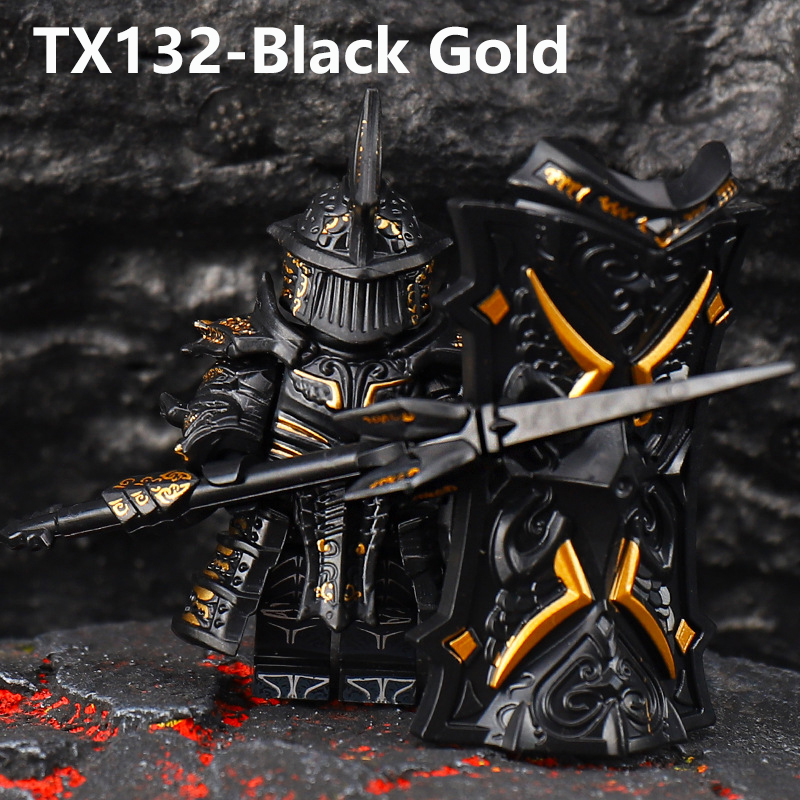 NL001 Medieval Heavy Armored Tower Knight Action Figures Silver Giant Building Blocks Demon's Souls Soldier Kids Toy Children