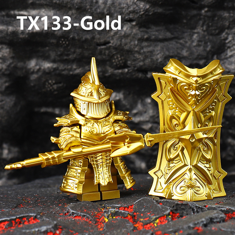 NL001 Medieval Heavy Armored Tower Knight Action Figures Silver Giant Building Blocks Demon's Souls Soldier Kids Toy Children