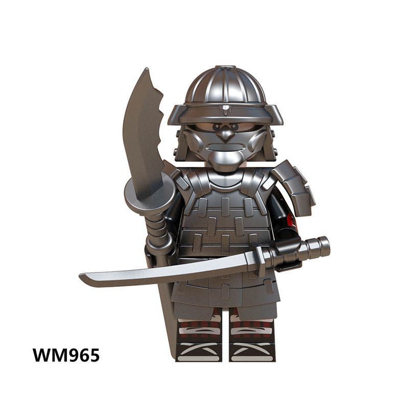N809-812 Medieval Green Dragon Knight Army Minifigs Building Blocks Weapon Soldiers Wolfpack Warrier Shield Horse Children Toys Gifts