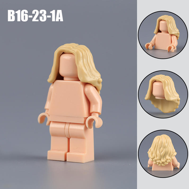 MOC City Hair Accessories Building Blocks Compatible Figure Body Parts Brown Black Blond Head DIY Bricks Toys Children Gift