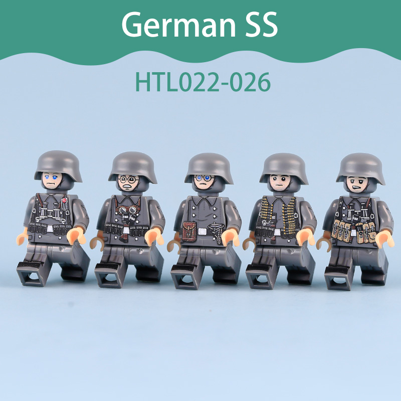 HTL010-012 WW2 Military WW2 soldiers Winter snow German army  Action Figures UV Infantry Artillery Sniper Building Blocks Weapons Gun Toys Boys