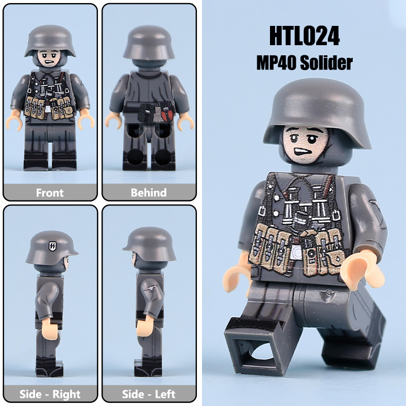 HTL010-012 WW2 Military WW2 soldiers Winter snow German army  Action Figures UV Infantry Artillery Sniper Building Blocks Weapons Gun Toys Boys