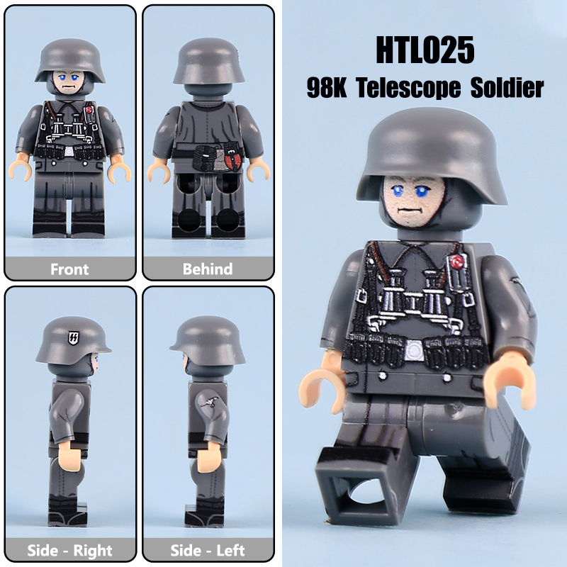 HTL010-012 WW2 Military WW2 soldiers Winter snow German army  Action Figures UV Infantry Artillery Sniper Building Blocks Weapons Gun Toys Boys