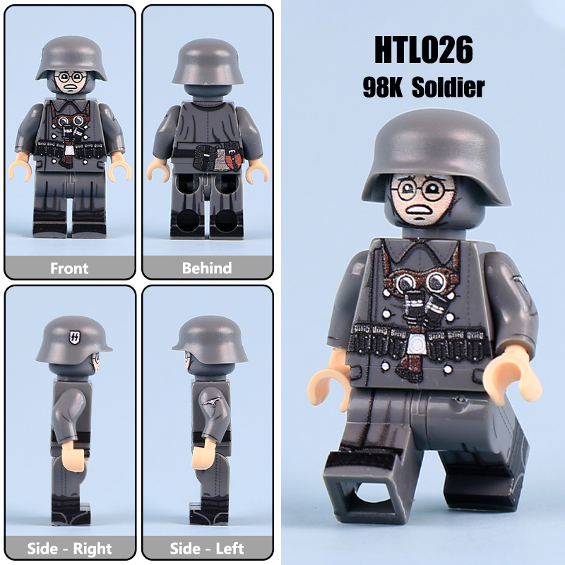 HTL010-012 WW2 Military WW2 soldiers Winter snow German army  Action Figures UV Infantry Artillery Sniper Building Blocks Weapons Gun Toys Boys