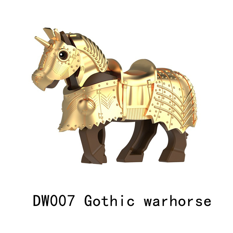 DW007-012 Medieval Series Gothic War Horse Building Blocks Army Soldiers Knight Infantry Sword Shield Helmet Boy Toys