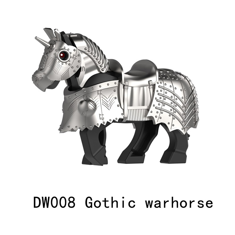 DW007-012 Medieval Series Gothic War Horse Building Blocks Army Soldiers Knight Infantry Sword Shield Helmet Boy Toys