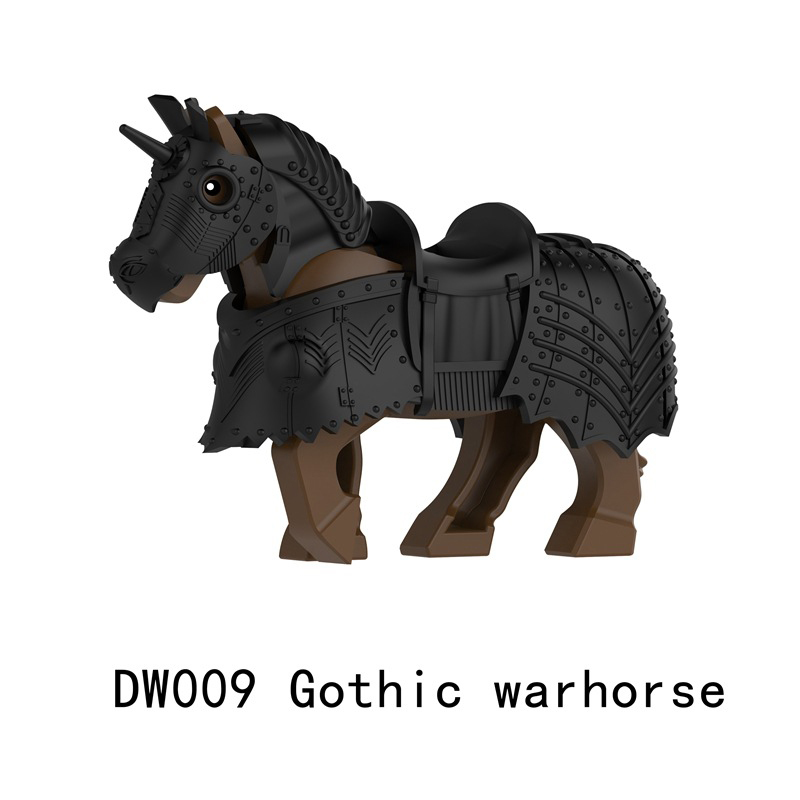 DW007-012 Medieval Series Gothic War Horse Building Blocks Army Soldiers Knight Infantry Sword Shield Helmet Boy Toys