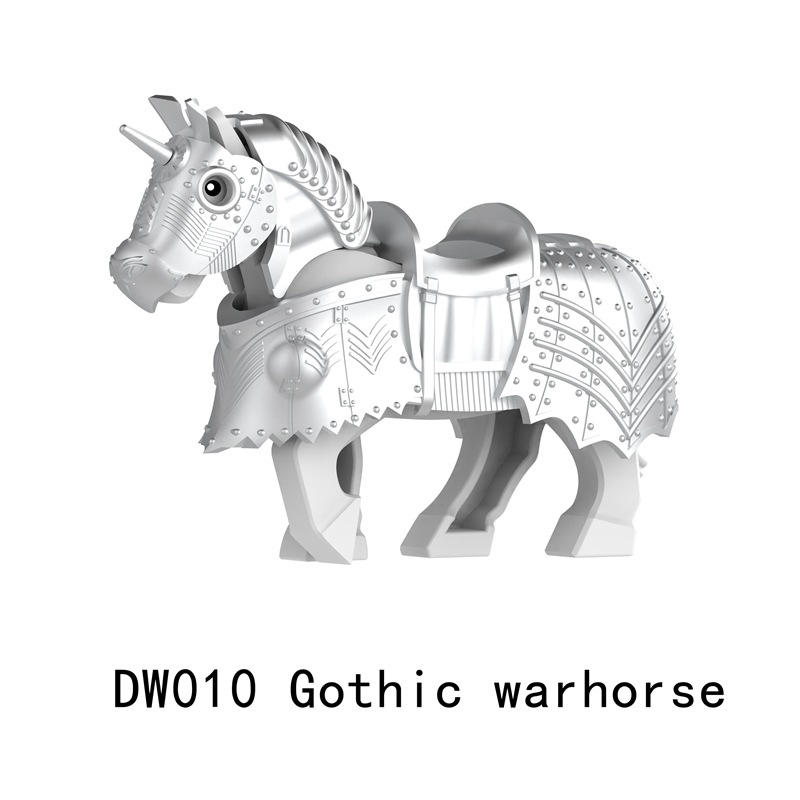 DW007-012 Medieval Series Gothic War Horse Building Blocks Army Soldiers Knight Infantry Sword Shield Helmet Boy Toys