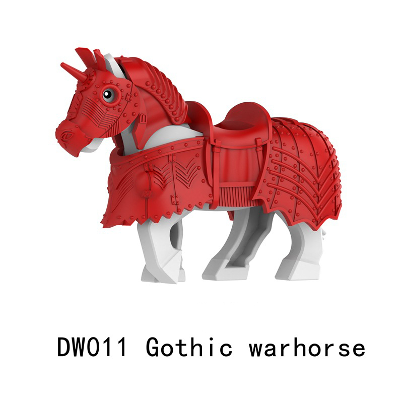 DW007-012 Medieval Series Gothic War Horse Building Blocks Army Soldiers Knight Infantry Sword Shield Helmet Boy Toys