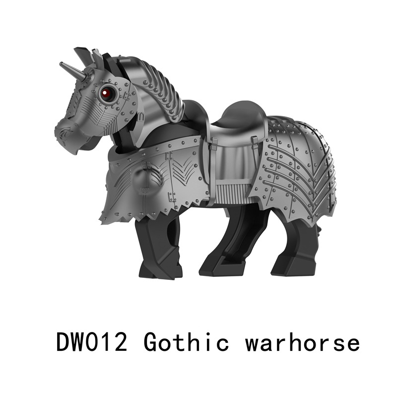 DW007-012 Medieval Series Gothic War Horse Building Blocks Army Soldiers Knight Infantry Sword Shield Helmet Boy Toys