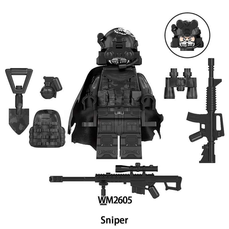 WM6169 Military Series Special Forces Action Figures Scout Commander Commando Building Blocks Weapon Children Gifts Toys Boy