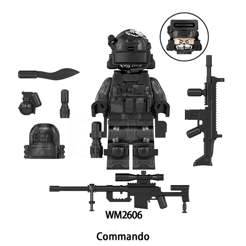 WM6169 Military Series Special Forces Action Figures Scout Commander Commando Building Blocks Weapon Children Gifts Toys Boy