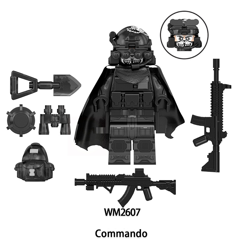WM6169 Military Series Special Forces Action Figures Scout Commander Commando Building Blocks Weapon Children Gifts Toys Boy