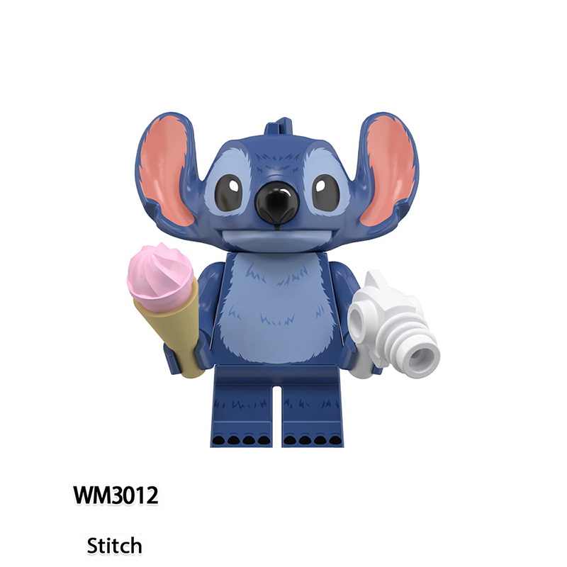 KDL839 Blue Stitch Pink Angie Cartoon Movie Series Anime Action Figure Building Blocks Toys Model Children Birthday Gifts TP165 TP166
