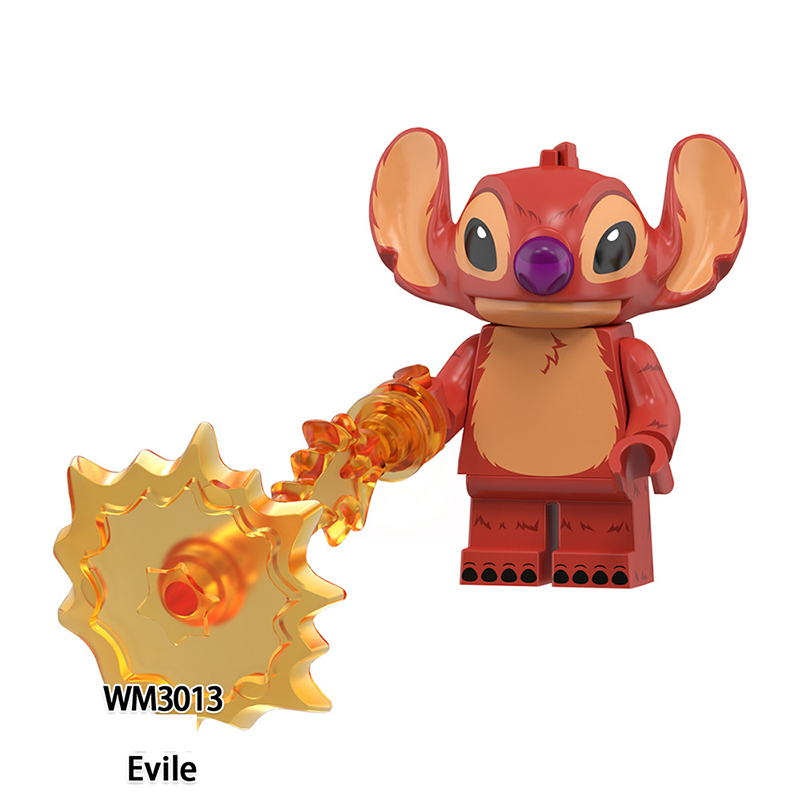 KDL839 Blue Stitch Pink Angie Cartoon Movie Series Anime Action Figure Building Blocks Toys Model Children Birthday Gifts TP165 TP166