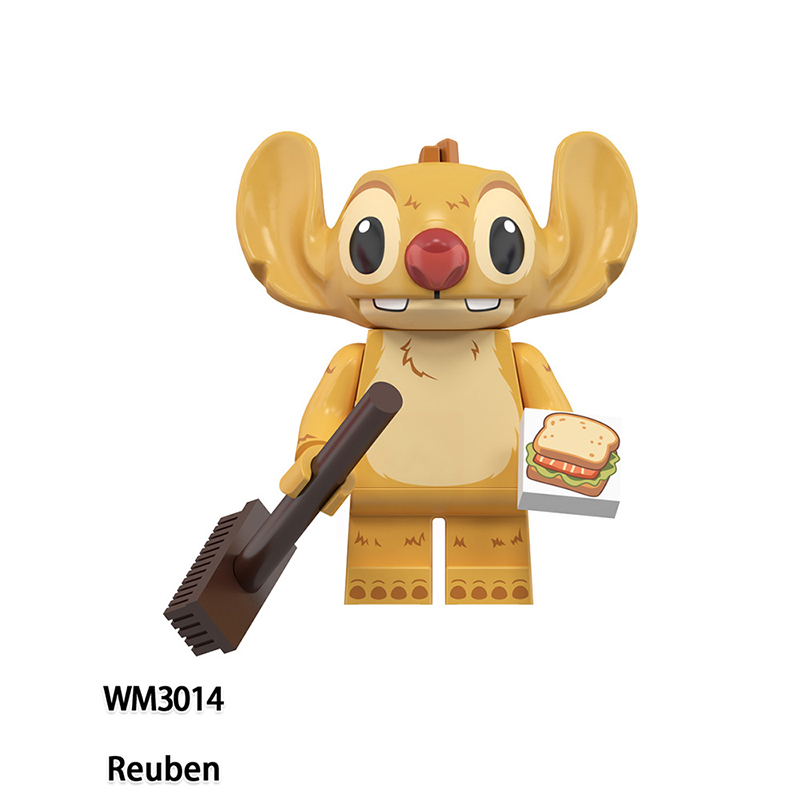 KDL839 Blue Stitch Pink Angie Cartoon Movie Series Anime Action Figure Building Blocks Toys Model Children Birthday Gifts TP165 TP166