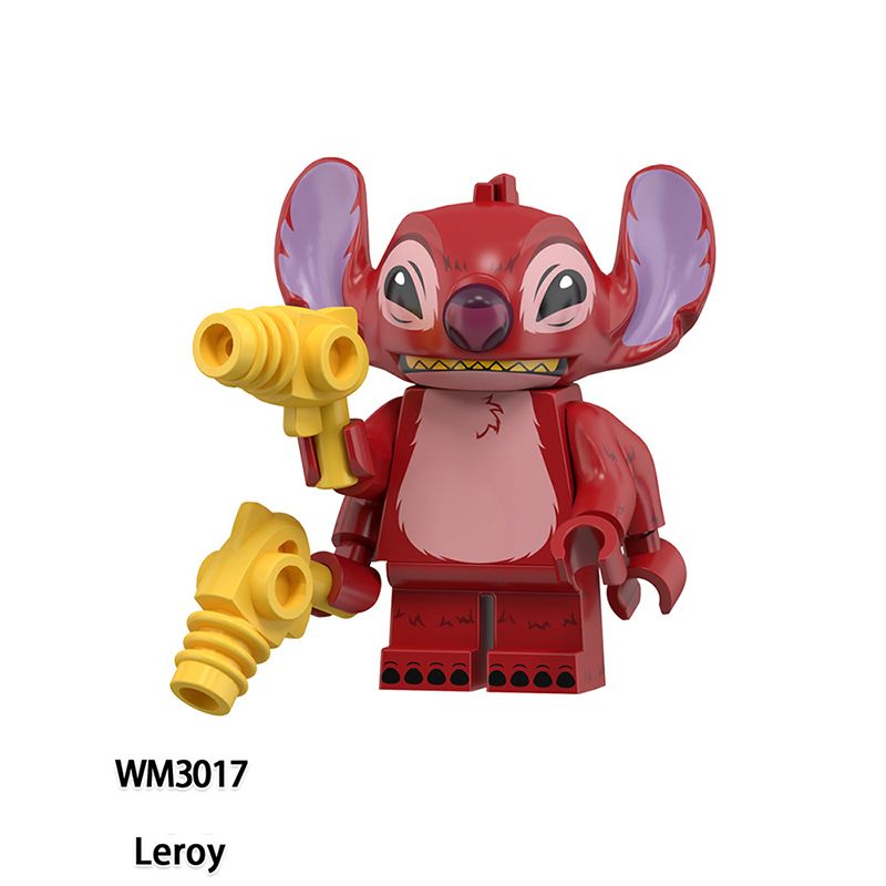 KDL839 Blue Stitch Pink Angie Cartoon Movie Series Anime Action Figure Building Blocks Toys Model Children Birthday Gifts TP165 TP166