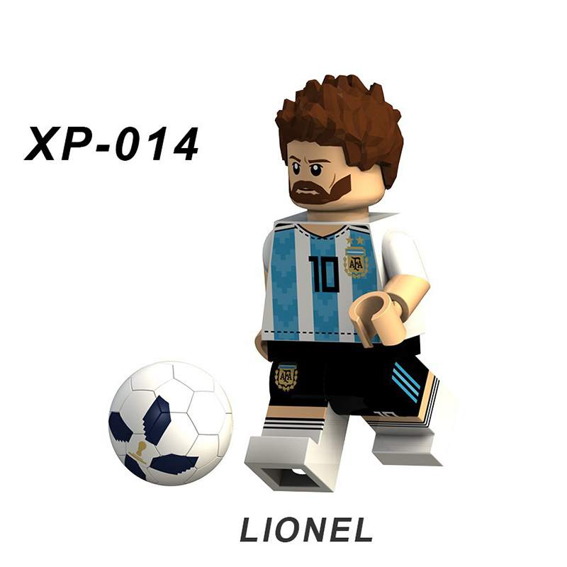 KT1003 World Cup Soccer Match Player Minifigs Building Blocks Football Athletes Messi Mbappé Ronaldo Compatible Gifts Children