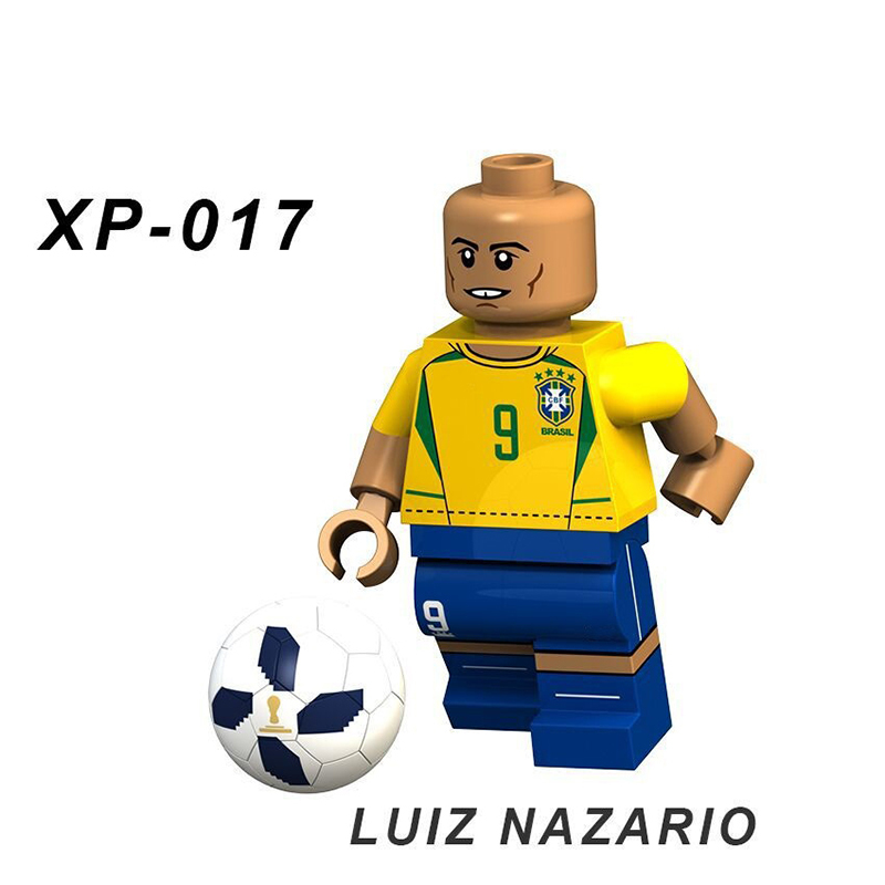 KT1003 World Cup Soccer Match Player Minifigs Building Blocks Football Athletes Messi Mbappé Ronaldo Compatible Gifts Children