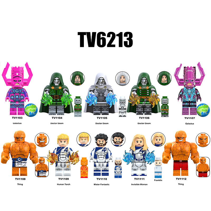 G0151 Movie DC Fantastic Four Mister Fantastic Minifigs Action Figure Human Galactus Building Blocks Annihilus Children Gifts Toys