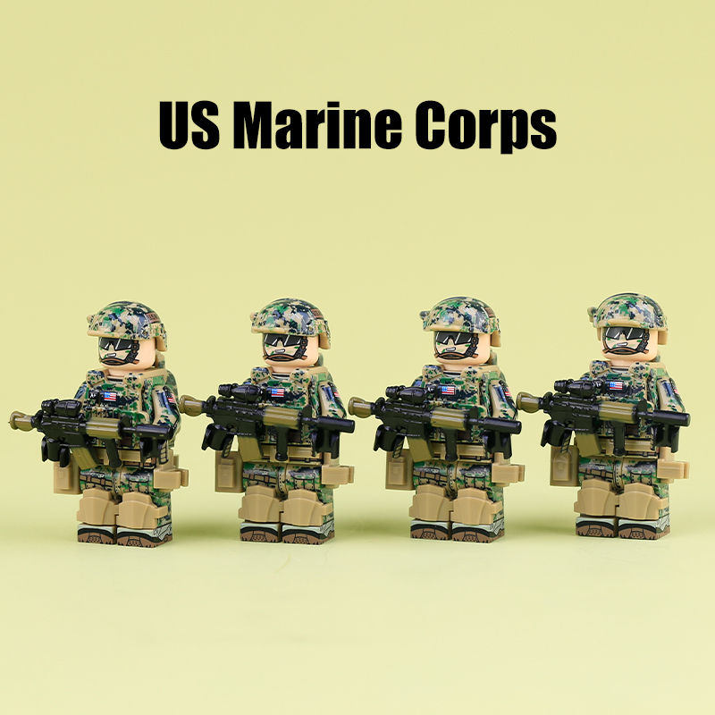 WW2 German KSK Special Forces Army Minifigs Building Blocks Military Gun Flags Heavy Weapon Gun Helmet Vest Toys Boys Gifts