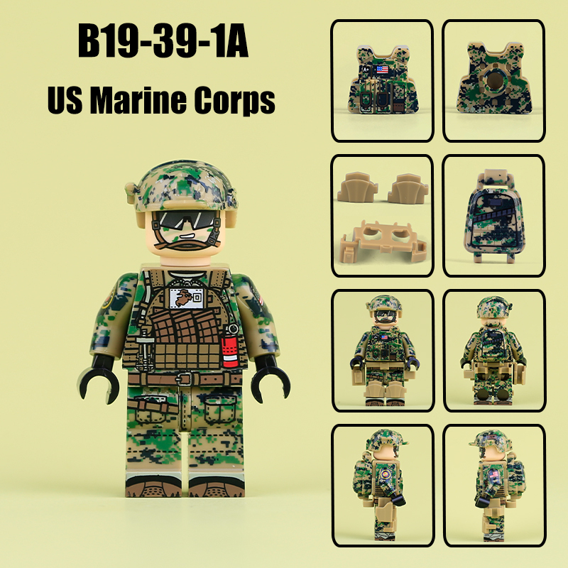 WW2 German KSK Special Forces Army Minifigs Building Blocks Military Gun Flags Heavy Weapon Gun Helmet Vest Toys Boys Gifts