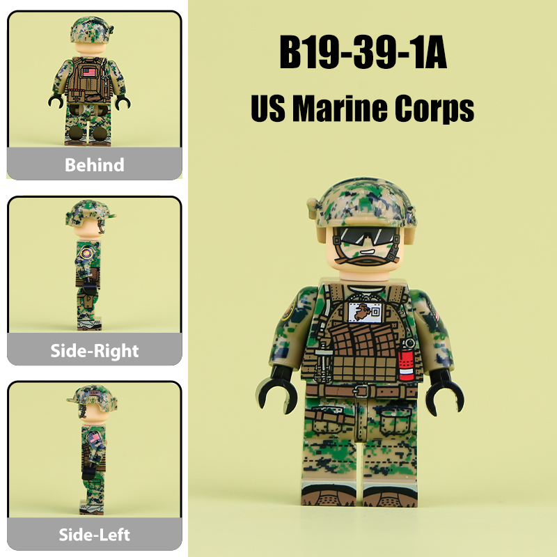 WW2 German KSK Special Forces Army Minifigs Building Blocks Military Gun Flags Heavy Weapon Gun Helmet Vest Toys Boys Gifts