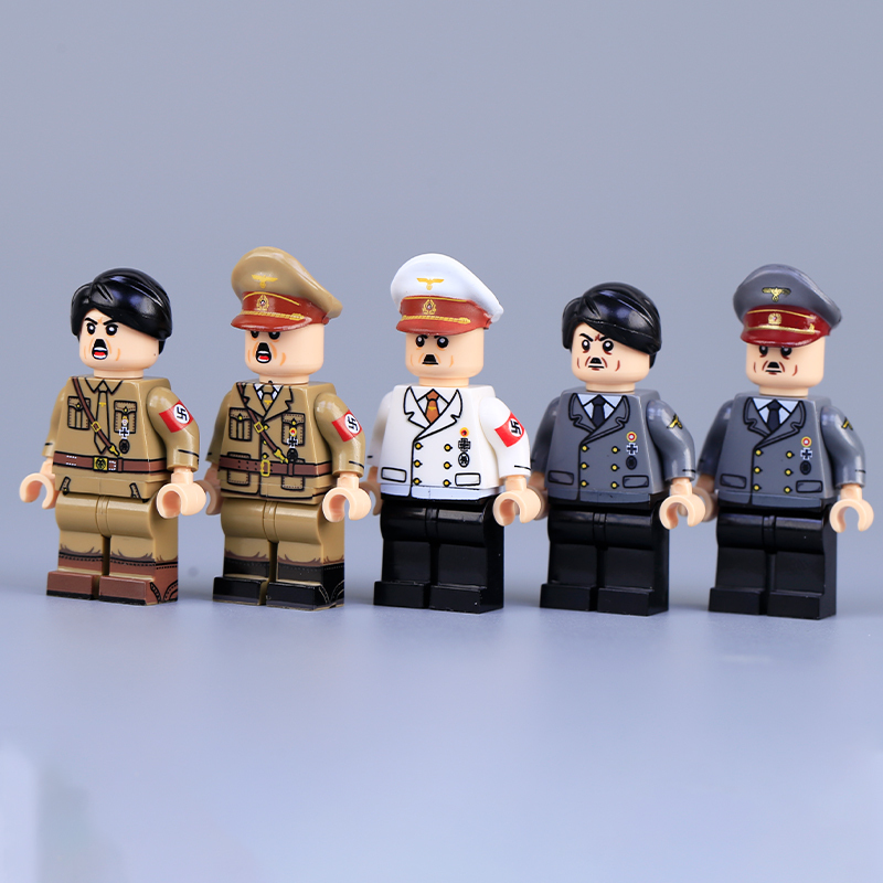 WW2 German Nazi Party Hitler Minifigs Building Blocks War Army Soldiers Weapon Military Gun Accessoories Toys Boys Gifts MT001