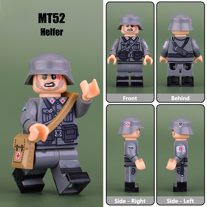 MT48-51 Coastal Artillery WW2 Military Soliders Action Figures German Offical Bootsmann Küstenartillerie Building Blocks Boatswain Coastal Artillery Gifts WW1
