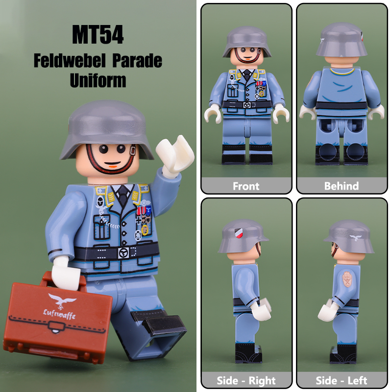 MT48-51 Coastal Artillery WW2 Military Soliders Action Figures German Offical Bootsmann Küstenartillerie Building Blocks Boatswain Coastal Artillery Gifts WW1