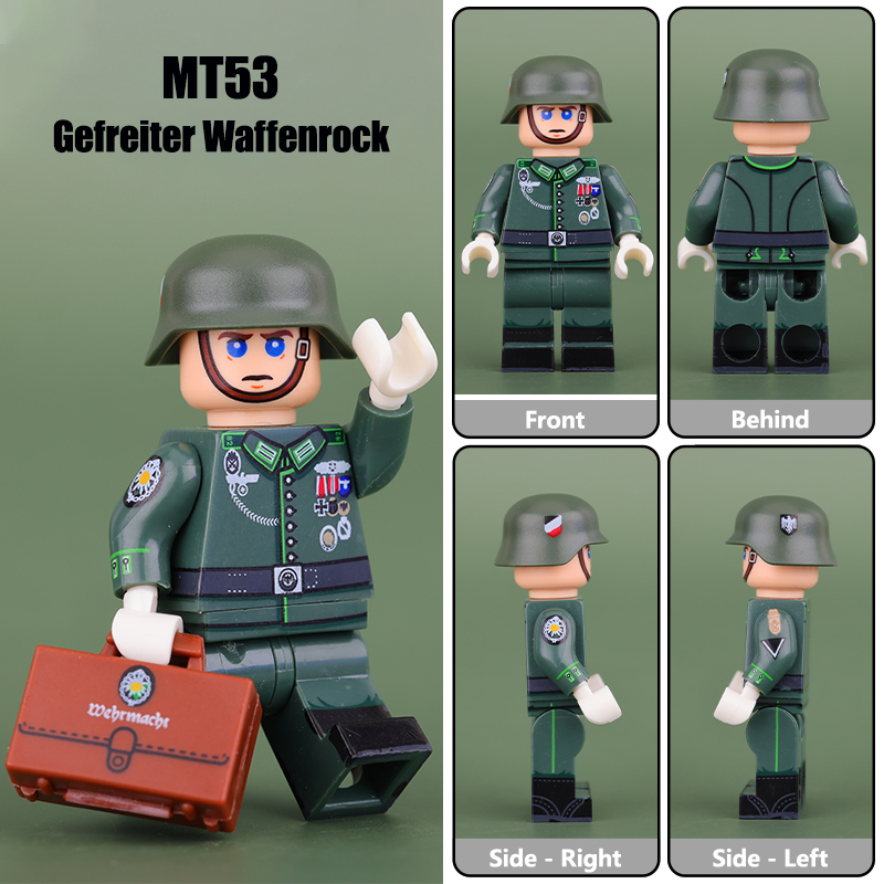 MT52-55 Helfer WW2 Military Soliders Action Figures German Gefreiter Waffenrock Building Blocks Boatswain Coastal Artillery Gifts WW1