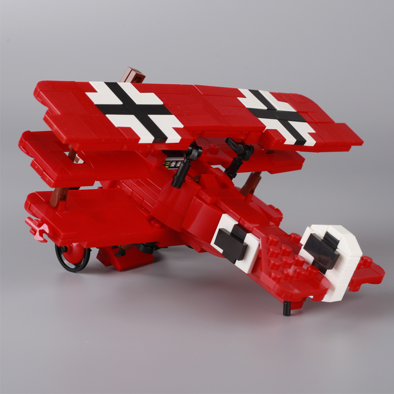 WW1 Germany Military Fokker Dr-I Fighter Building Blocks Aircraft Helicopter Army Soldier Minifigures Weapons Models Toys Gifts