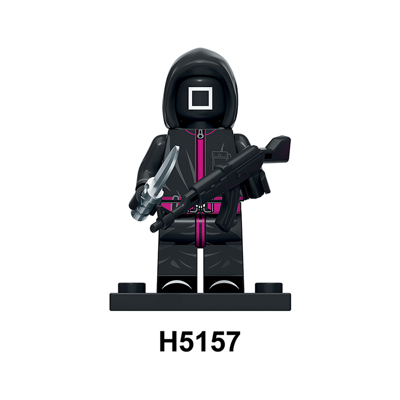 RT8004 Squid Game Action Figures Block Manager Minifigs Movies Action Figures Cheng Qixun Building Blocks Triangle Punisher KidsGifts Boys