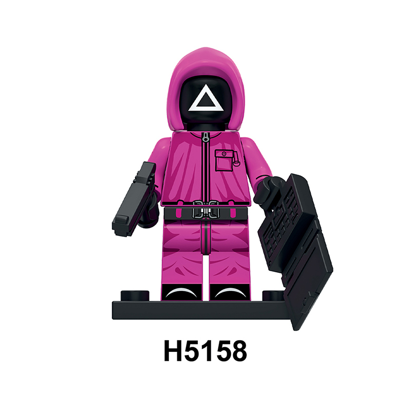 RT8004 Squid Game Action Figures Block Manager Minifigs Movies Action Figures Cheng Qixun Building Blocks Triangle Punisher KidsGifts Boys