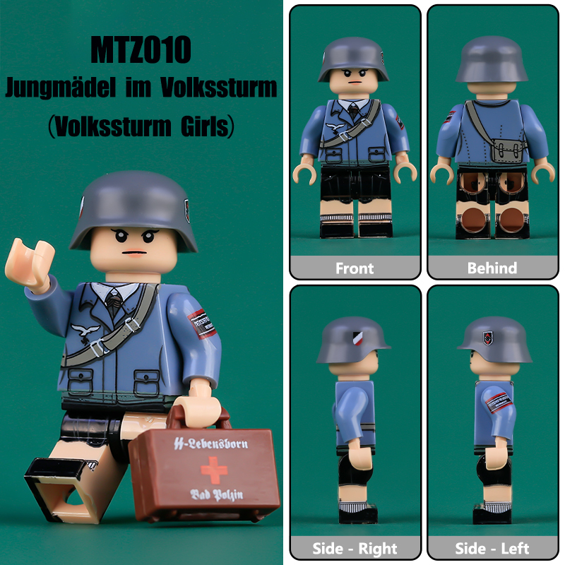 MT52-55 Helfer WW2 Military Parade Soliders Action Figures German Gefreiter Waffenrock Building Blocks Boatswain Coastal Artillery Gifts