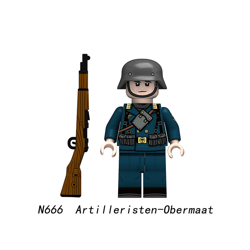 N612 German Air Force Field Division Camouflage G43 Soldiers Action Figures Luftwaffe Army Building Blocks Weapons Gun Toys Boys N609-612