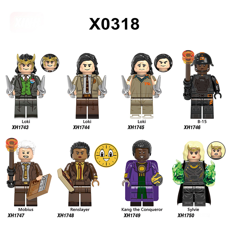 X0318 Super Heroes Avengers Minifigures Building Blocks Marvel Loki Sylvie Action Mini Figures DIY MOC Assemble Bricks Toys Birthday Gift for Children Boys
