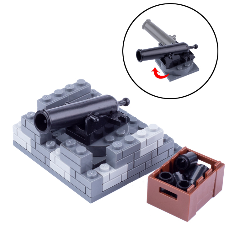 MOC Medieval Soldiers Minifigures Artillery Building Blocks Cannon Qing Dynasty Army Military Weapon Parts Bricks Model Toys