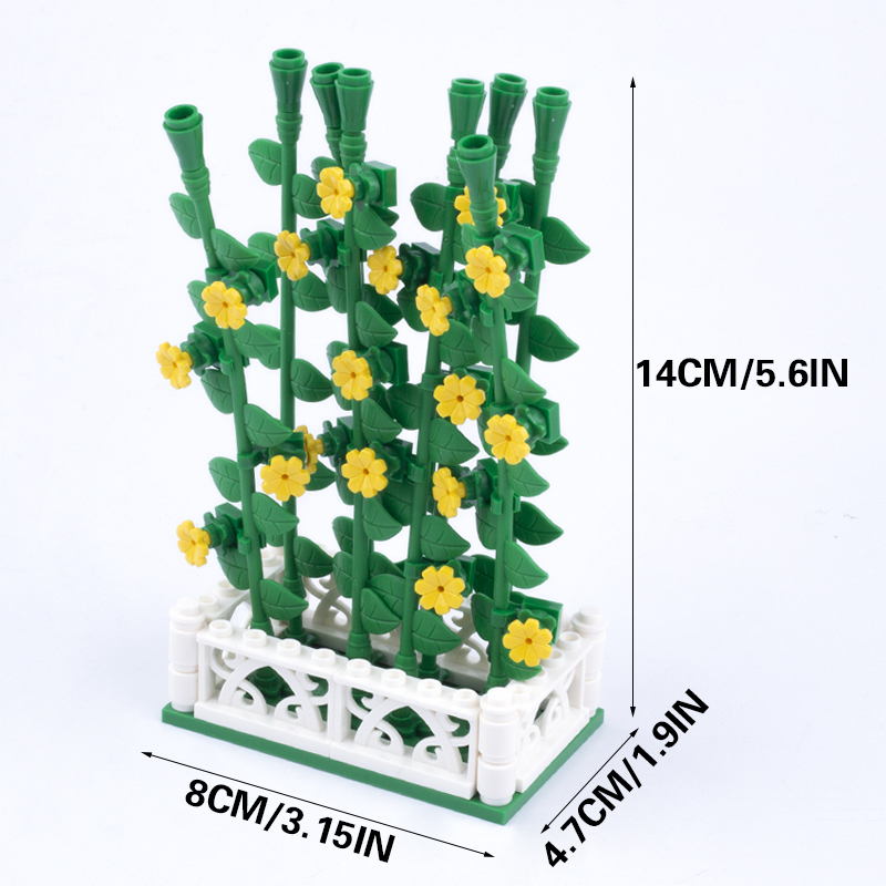 MOC City Plants Minifigures Flower Bed Building Blocks Tulips Sunflower Rose Bouquet DIY Figures Accessories Bricks Model Toys