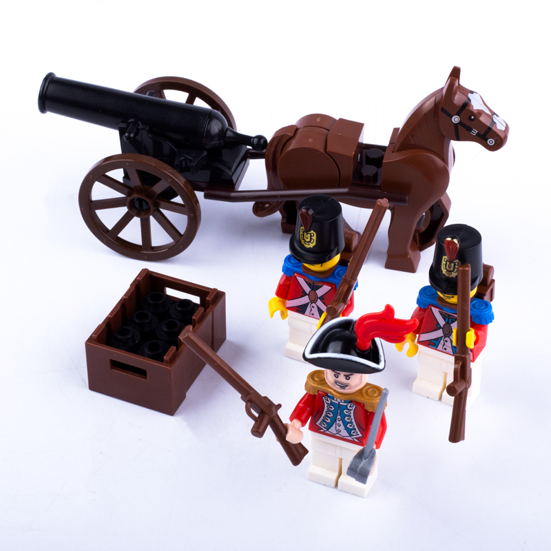 MOC Medieval Soldiers Minifigures Artillery Building Blocks Cannon Qing Dynasty Army Military Weapon Parts Bricks Model Toys