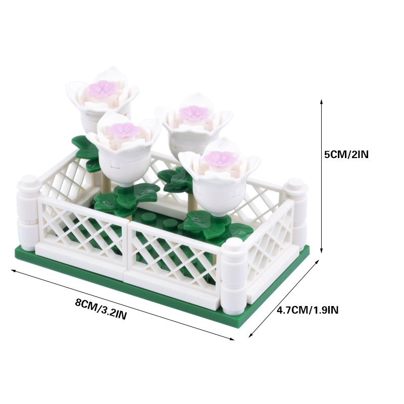 MOC City Plants Minifigures Flower Bed Building Blocks Tulips Sunflower Rose Bouquet DIY Figures Accessories Bricks Model Toys