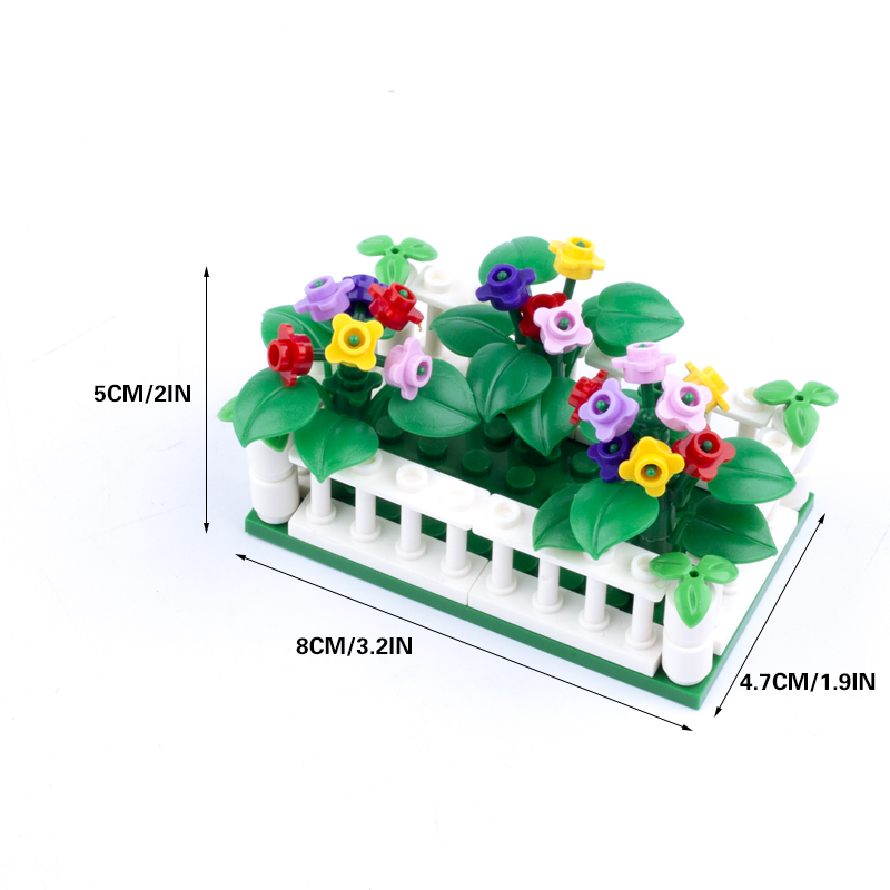 MOC City Plants Minifigures Flower Bed Building Blocks Tulips Sunflower Rose Bouquet DIY Figures Accessories Bricks Model Toys